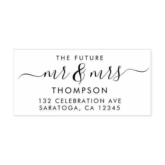 Luxury Elegant Future MR en MRS Script Modern Zelfinktende Stempel (Design)