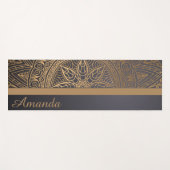 Luxury Elegant Gold Black Mandala Ontwerpnaam Yogamat (Voorkant (horizontaal))