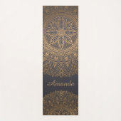 Luxury Elegant Gold Black Mandala Ontwerpnaam Yogamat (Voorkant)