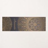 Luxury Elegant Gold Black Mandala Ontwerpnaam Yogamat (Voorkant (horizontaal))