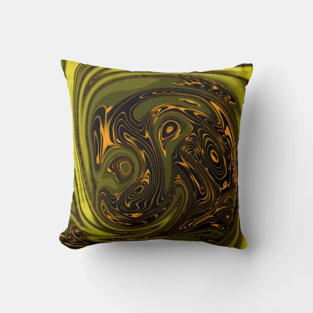 Luxury Elegant Gold Dragon Horse Abstract Kussen (Voorkant)