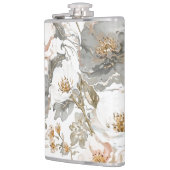 Luxury, Elegant, Gold Grey Flowers Pattern Heupfles (Links)