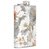 Luxury, Elegant, Gold Grey Flowers Pattern Heupfles (Rechts)