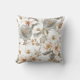 Luxury, Elegant, Gold Grey Flowers Pattern  Kussen