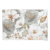 Luxury, Elegant, Gold Grey Flowers Pattern  Kussensloop (Voorkant)
