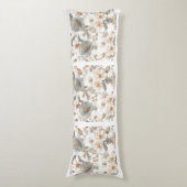 Luxury, Elegant, Gold Grey Flowers Pattern  Lichaamskussen (Voorkant Verticaal)