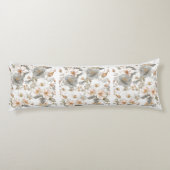 Luxury, Elegant, Gold Grey Flowers Pattern  Lichaamskussen (Achterkant)