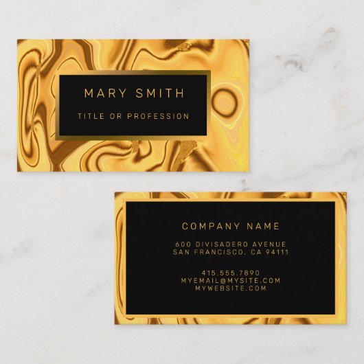 Luxury Elegant Gold Marble Visitekaartje (Voorkant / Achterkant)