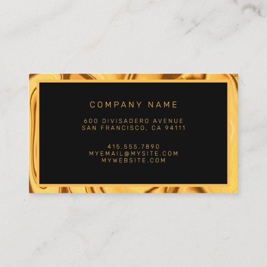 Luxury Elegant Gold Marble Visitekaartje (Achterkant)
