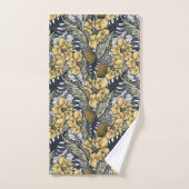 Luxury Elegant Gold N' Black Tropical Flowers Bad Handdoek (Handdoek)