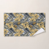 Luxury Elegant Gold N' Black Tropical Flowers Bad Handdoek (Handdoek)