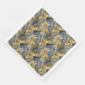 Luxury Elegant Gold N' Black Tropical Flowers Servet (Hoek)