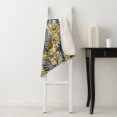 Luxury Elegant Gold N' Black Tropical Flowers Sherpa Deken (In situ)