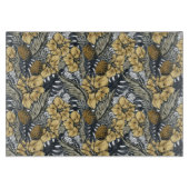 Luxury Elegant Gold N' Black Tropical Flowers Snijplank (Voorkant)