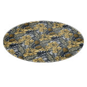 Luxury Elegant Gold N' Black Tropical Flowers Snijplank (Hoek)