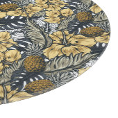 Luxury Elegant Gold N' Black Tropical Flowers Snijplank (Hoek)