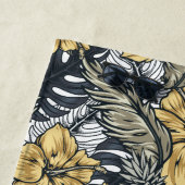 Luxury Elegant Gold N' Black Tropical Flowers Strandlaken (In situ)