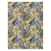 Luxury Elegant Gold N' Black Tropical Flowers Tafelkleed (Voorkant)