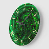 Luxury Elegant Green Dragon Horse Abstract Grote Klok (Hoek)
