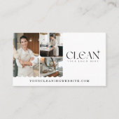 Luxury Elegant Maid House Cleaning Photo QR Code Visitekaartje (Voorkant)