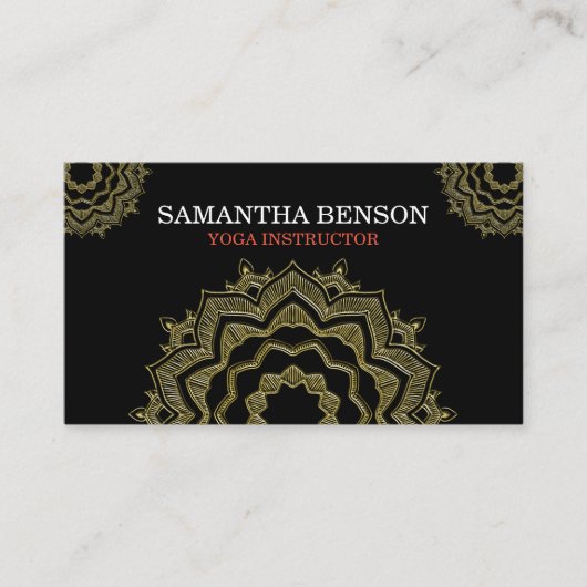 Luxury Elegant Mandala Lotus Logo Yoga Instructor Visitekaartje (Voorkant)