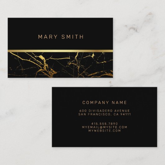 Luxury Elegant Marble Visitekaartje (Voorkant / Achterkant)