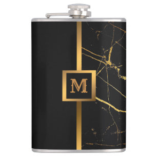 Luxury Elegant Modern Black Gold Marble Heupfles