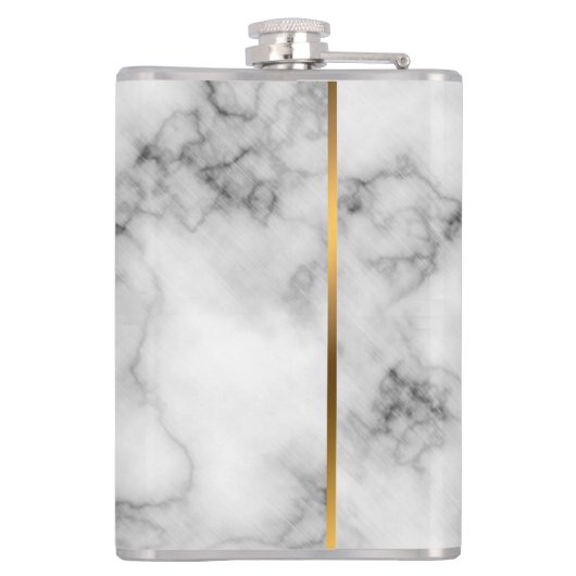 Luxury Elegant Modern Black Gold Marble Heupfles (Achterkant)