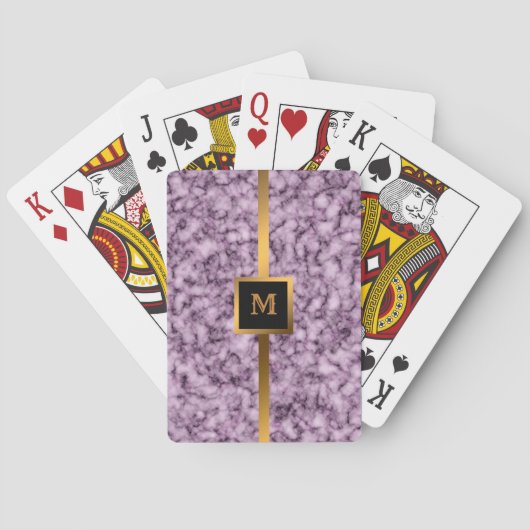 Luxury Elegant Modern Black Gold Marble Pokerkaarten (Achterkant)
