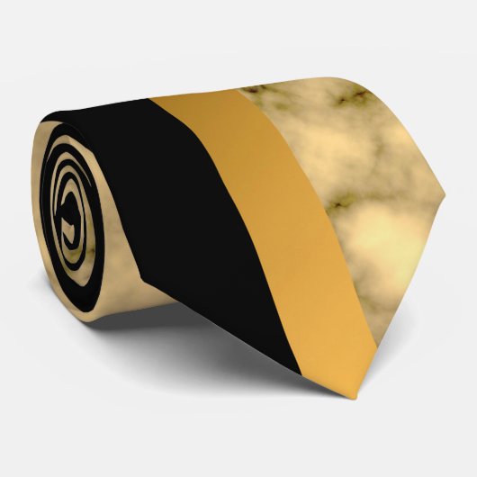 Luxury Elegant Modern Black Gold Marble Stropdas (Opgerold)
