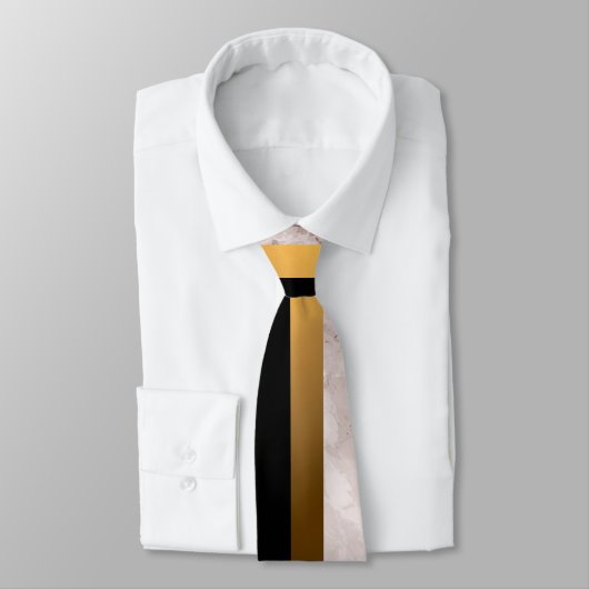 Luxury Elegant Modern Black Gold Marble Stropdas (Gebonden)