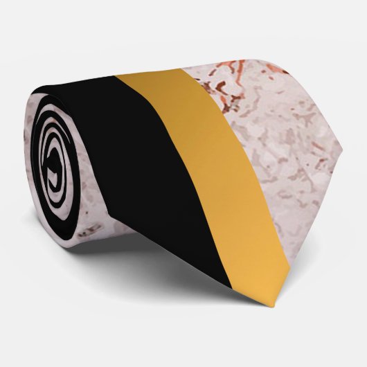 Luxury Elegant Modern Black Gold Marble Stropdas (Opgerold)