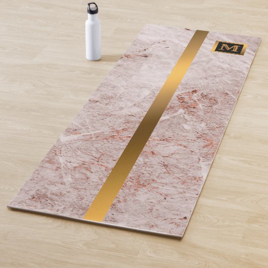 Luxury Elegant Modern Black Gold Marble Yogamat (In situ)