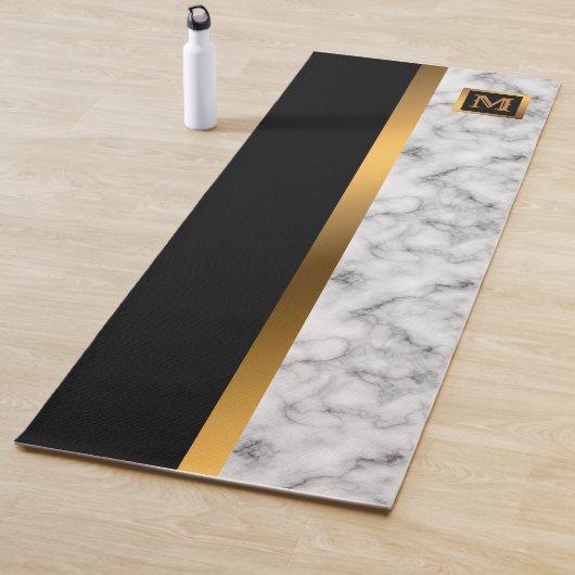 Luxury Elegant Modern Black Gold Marble Yogamat (In situ)