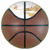 Luxury Elegant Monogrammed White Marble Gold Foil Basketbal (Rechts)