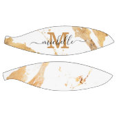 Luxury Elegant Monogrammed White Marble Gold Foil Basketbal (Panelen)