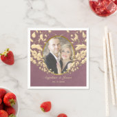 Luxury Elegant Paars en Gold Wedding Foto Servet (Insitu)