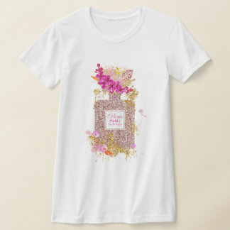 Luxury Elegant Pink Glitter Perfume T-Shirt
