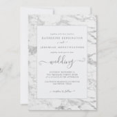 Luxury Elegant Silver Foil Marble Wedding Kaart (Voorkant)