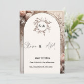 Luxury Elegant Wedding Invitation | Royal & Timele Kaart (Staand voorkant)