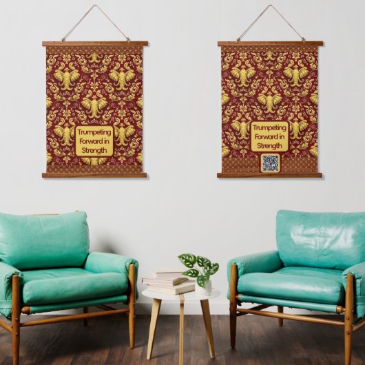  Luxury Elephant : Achempong Mara Trumpeting Glory Hangend Wandkleed (Woonkamer)