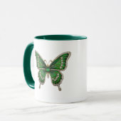 Luxury Emerald & Diamond Butterfly  Mok (Voorkant links)