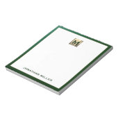 Luxury Emerald Gold Monogram Notitieblok (Linkerzijde)
