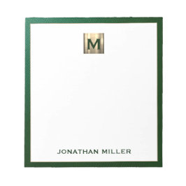 Luxury Emerald Gold Monogram Notitieblok