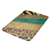 Luxury Emerald & Gold Safari Leopard Zebra Glitter Badmat (Gekanteld)