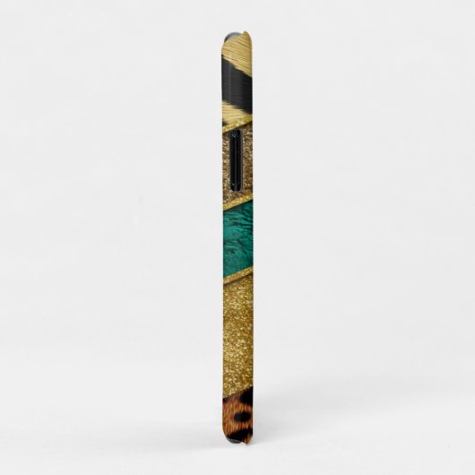 Luxury Emerald & Gold Safari Leopard Zebra Glitter Case-Mate iPhone Case (Achterkant/rechts)