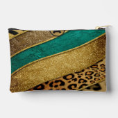 Luxury Emerald & Gold Safari Leopard Zebra Glitter Etui (Achterkant)