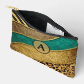 Luxury Emerald & Gold Safari Leopard Zebra Glitter Etui (Open)