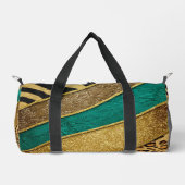 Luxury Emerald & Gold Safari Leopard Zebra Glitter Plunjezak (Voorkant)