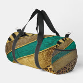 Luxury Emerald & Gold Safari Leopard Zebra Glitter Plunjezak (Rechterhoek)